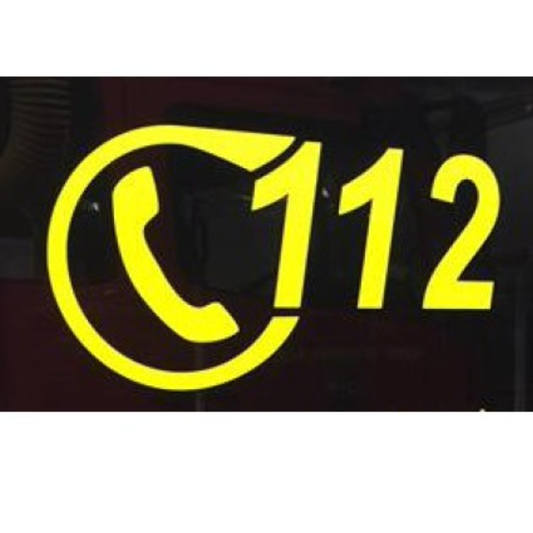 Aufkleber für Einsatzfahrzeug "112 mit Telefonhörer"